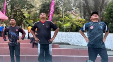 HUT Bhayangkara 79..!! Karutan Kabanjahe Ikut Olahraga Bersama di Taman Mejuah Juah Berastagi